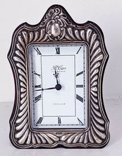 Load image into Gallery viewer, R. Carr Clockmakers England Sterling Silver Rimmed Desk Clock