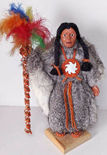 Load image into Gallery viewer, Native American / Canadian Standing Doll On Platform – Fur Outfit