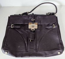 Load image into Gallery viewer, Brown Leather HUGO BOSS Satchel - Gold Tone Accents