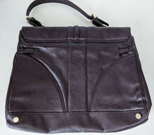Load image into Gallery viewer, Brown Leather HUGO BOSS Satchel - Gold Tone Accents