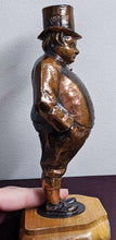 Load image into Gallery viewer, Brass “Artful Dodger” Charles Dickens Oliver Twist Figurine on Wood Base