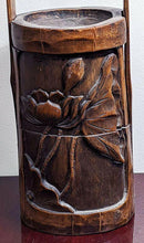 Load image into Gallery viewer, Vintage Carved Wooden Split Carrying Container