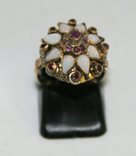 Load image into Gallery viewer, 18 Kt Yellow Gold Taiwan Princess Ruby & Opal Ring - Size 5