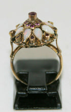 Load image into Gallery viewer, 18 Kt Yellow Gold Taiwan Princess Ruby & Opal Ring - Size 5
