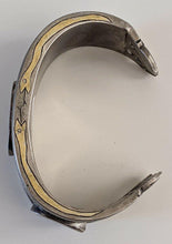 Load image into Gallery viewer, Heavy Vintage Antique Egyptian Revival Sterling & Carnelian Cuff Bangle