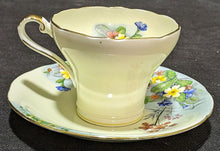 Load image into Gallery viewer, AYNSLEY Fine Bone China Corset Cup & Saucer - Wild Spring Flowers - Cream & Blue