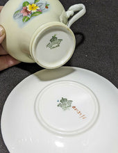 Load image into Gallery viewer, AYNSLEY Fine Bone China Corset Cup & Saucer - Wild Spring Flowers - Cream & Blue