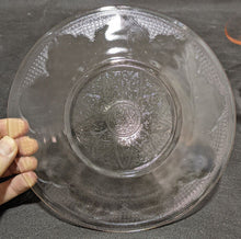 Load image into Gallery viewer, Beautiful Etched Pink Depression Glass Dessert Plates & Footed Serving Bowl