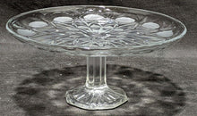Load image into Gallery viewer, Pressed Glass Round Topped Pedestal Cake Plate