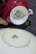 Load image into Gallery viewer, AYNSLEY Burgundy & Gold Tea Cup & Saucer