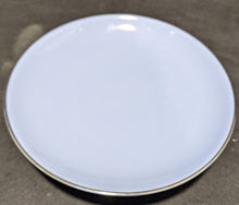 Load image into Gallery viewer, Blue With Platinum Rim Pedestal Cake Plate & 4 Side Plates by Johann Haviland