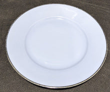 Load image into Gallery viewer, Blue With Platinum Rim Pedestal Cake Plate & 4 Side Plates by Johann Haviland