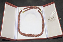 Load image into Gallery viewer, Natural Red Coral Bead Necklace / Strand With 18 Kt Gold Clasp - 24"