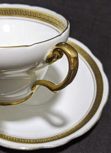 Load image into Gallery viewer, Foley Bone China Tea Cup & Saucer Set -- Gold / Greek Key Border