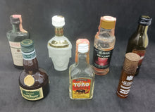 Load image into Gallery viewer, 7 Different EMPTY MINIATURE LIQUOR BOTTLES Lot
