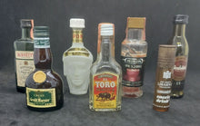 Load image into Gallery viewer, 7 Different EMPTY MINIATURE LIQUOR BOTTLES Lot