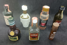 Load image into Gallery viewer, 7 Different EMPTY MINIATURE LIQUOR BOTTLES Lot