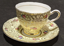 Load image into Gallery viewer, Colclough Bone China Tea Cup & Saucer -- Heavy Gold Detail With Flowers