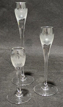Load image into Gallery viewer, 3 Beautiful Glass Rosenthal Lotus Blossoms Single Candle Stick Holders