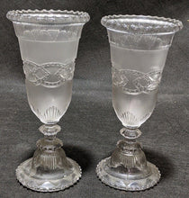 Load image into Gallery viewer, Pair of Vintage Pressed Glass Pedestal Wine / Water Goblets / Glasses - 8 1/4"