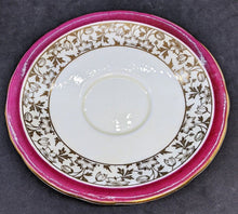 Load image into Gallery viewer, AYNSLEY Bone China Tea Cup & Saucer - Maroon Border, Floral Bowl