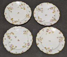 Load image into Gallery viewer, 4 Vintage LIMOGES Fine China Bread & Butter Plates Scalloped Rim, Floral Design