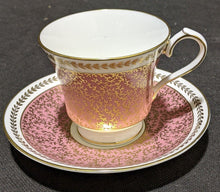 Load image into Gallery viewer, AYNSLEY Bone China Tea Cup & Saucer - Pink With Gold Twig Design - 2968