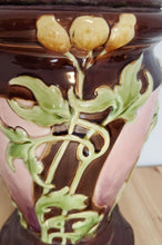 Load image into Gallery viewer, Antique Majolica Vase - Unmarked - on Metal Footings