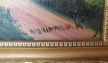 Load image into Gallery viewer, Oil on Canvas Classic Framed House By The Lake Signed