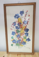 Load image into Gallery viewer, Antique Framed Flowers Print - Signed - E