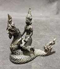 Load image into Gallery viewer, Vintage Bronze Thai Statue - Vishnu Riding Sehsha Naga - 5" x 5"