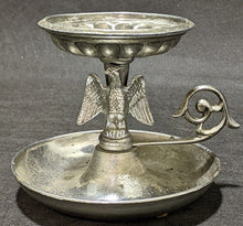 Load image into Gallery viewer, Antique Silver Tone Candle Holder - Figural Wing Spread Eagle Detail