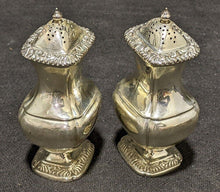 Load image into Gallery viewer, Vintage 5 Pc. Silver Plate & Cobalt Glass Salt, Pepper & Mustard Set