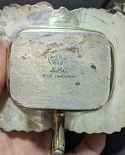 Load image into Gallery viewer, Vintage 5 Pc. Silver Plate & Cobalt Glass Salt, Pepper & Mustard Set