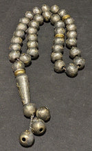 Load image into Gallery viewer, Large Silver Tone & Gold Tone Beaded Piece With Dangle Bottom