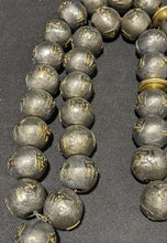 Load image into Gallery viewer, Large Silver Tone & Gold Tone Beaded Piece With Dangle Bottom
