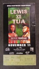 Load image into Gallery viewer, 2000 Lennox Lewis vs Tua Boxing Championship Program + Ticket Stub
