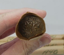 Load image into Gallery viewer, 1940 Canadian Pennies (50 coins per roll) 10 rolls lot