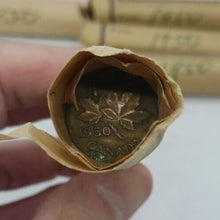 Load image into Gallery viewer, 1950 Canadian Pennies (50 coins per roll) 7 Roll