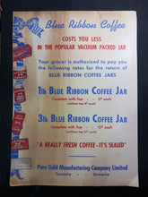 Load image into Gallery viewer, Blue Ribbon Coffee 14"x10" Card Board Poster Ad