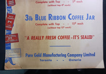 Load image into Gallery viewer, Blue Ribbon Coffee 14"x10" Card Board Poster Ad