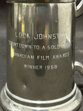 Load image into Gallery viewer, 1968 Lock Johnston Canadian Film Awards Pewter Trophy Tankard, EX+