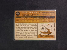 Load image into Gallery viewer, 2009 Topps Heritage 50th Anniversary 1960 Buybacks #274 Tom Acker White Back