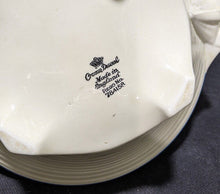 Load image into Gallery viewer, Vintage Crown Ducal Earthenware Round Covered Vegetable Dish - Blue Rim, Flowers