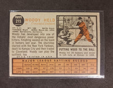 Load image into Gallery viewer, 2011 Topps Heritage 50th Anniversary 1962 Buybacks Woody Held #215 Brown Back