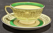 Load image into Gallery viewer, Vintage Johnson Bros Pareek Yellow & Green Teacup & Saucer Set