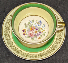 Load image into Gallery viewer, Vintage Johnson Bros Pareek Yellow & Green Teacup & Saucer Set
