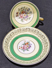 Load image into Gallery viewer, Vintage Johnson Bros Pareek Yellow & Green Teacup & Saucer Set