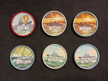 Load image into Gallery viewer, 1960's Schuler's Potato Chips Battle Ship Coins Lot x 6