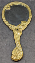 Load image into Gallery viewer, Early 1900's France Art Nouveau Brass Hand Mirror